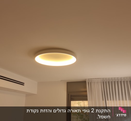 תאורה עגולה מותקנת בתקרה מוארת